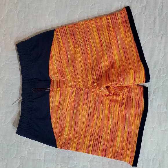 Land's End Boy's Orange Stripe Hydroliner Sport Swim Trunks, Size 8 - Picture 5 of 5